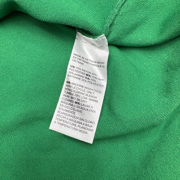 Chico's Green LS Knit Casual Top Women's Lightweight Crewneck, Size 1 /US M - Picture 5 of 8